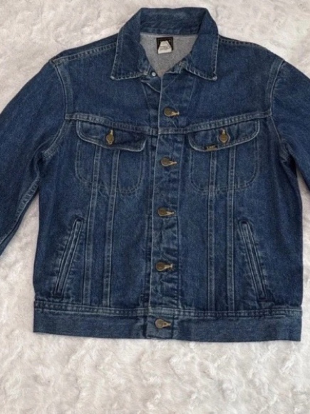 Rare Vntg Lee M.R. PATD-153438 Denim Jacket Embroidered Ford Motorsport 80's 42L